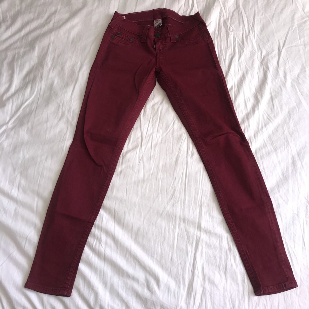Maroon True Religion Jeans